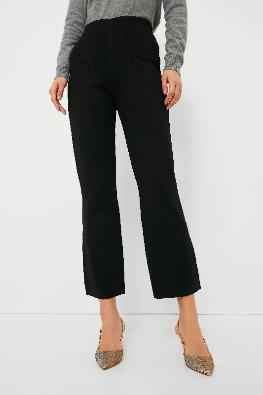 Black Compression Knit Ashford Pants