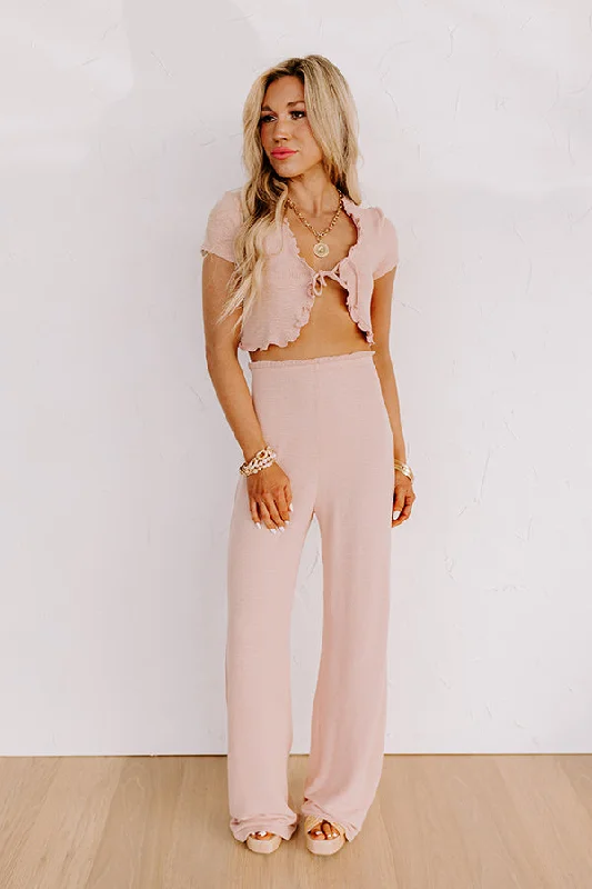 Isla High Waist Pants in Blush