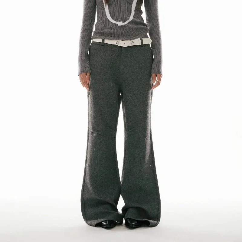 Minimal Cut Wide Wool Pants