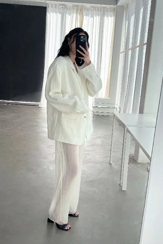 SHEER CRINKLED STRAIGHT LEG PANT