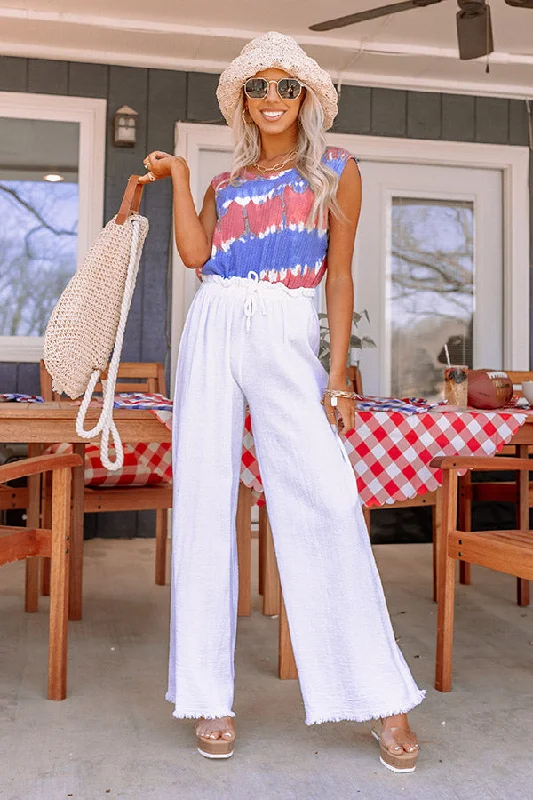 The Banks High Waist Linen-Blend Pants In White