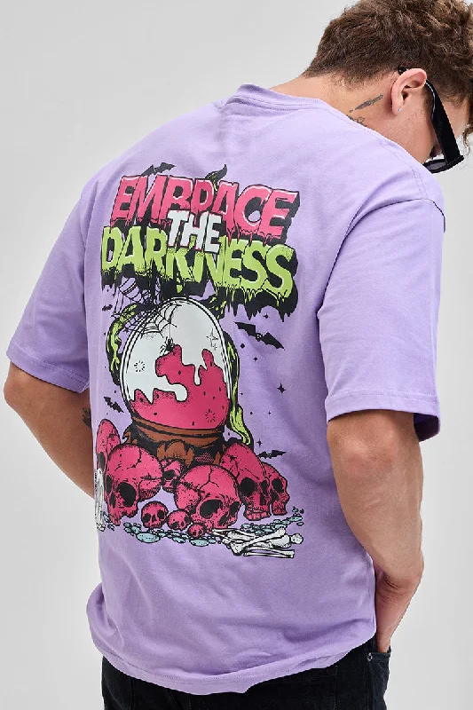 Embrace The Darkness Lavender Oversized T-Shirt