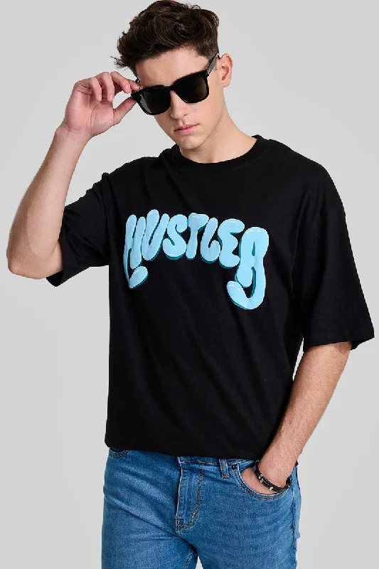 Hustler Black Oversized Fit T-Shirt