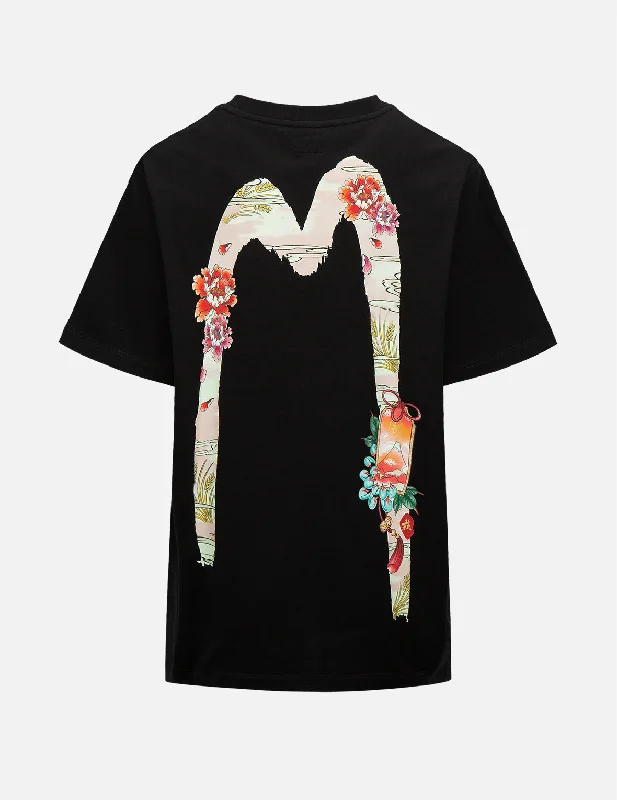 Peony and Japanese Painting Daicock Print T-Shirt