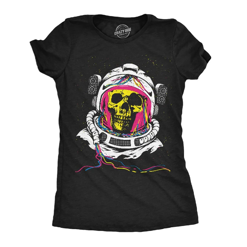 Rainbow Astronaut Skull Women's T Shirt