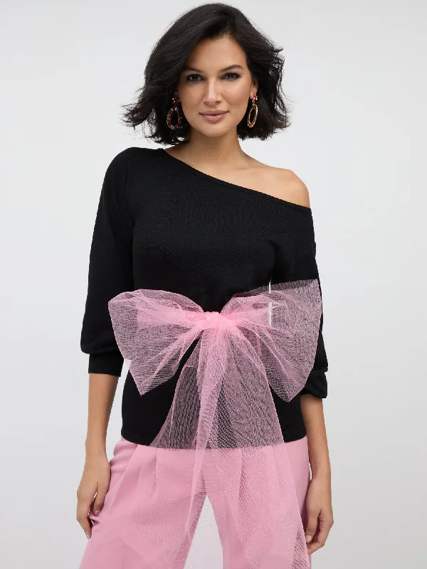 Tulle-Bow Sweater