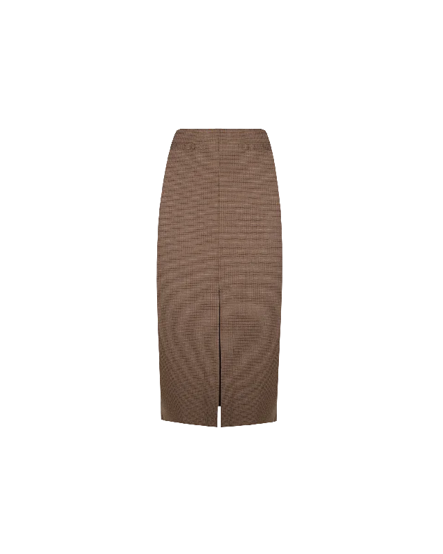 NORTH MIDI SKIRT BROWN CHECK