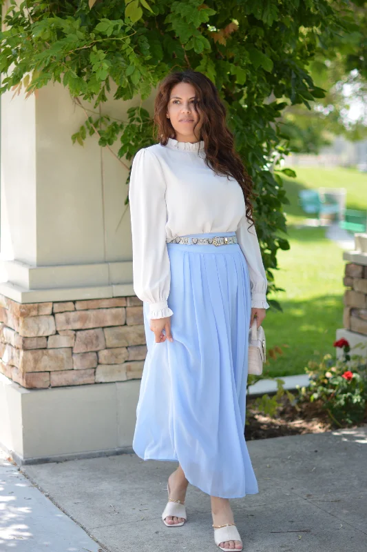 Solar Sky Blue Maxi Skirt