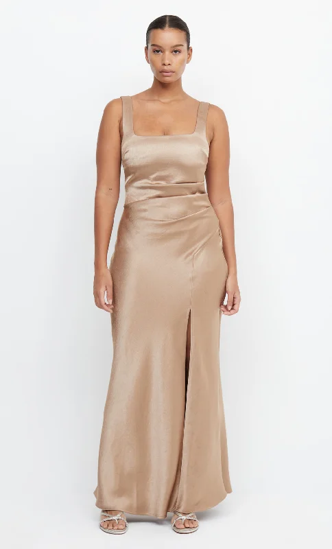 THE DREAMER SQUARE NECK DRESS - GOLDEN