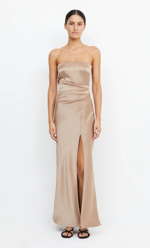 THE DREAMER STRAPLESS DRESS - GOLDEN