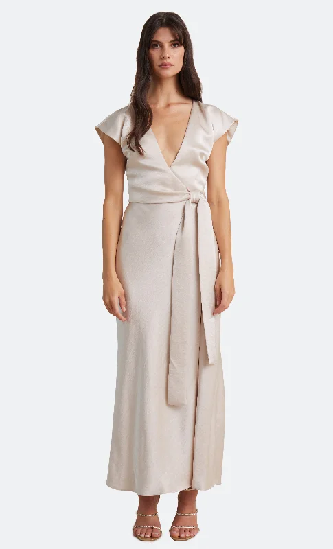 THE DREAMER WRAP DRESS - SAND