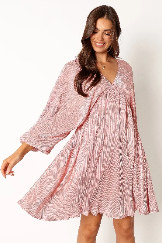 Xanudu Long Sleeve Mini Dress - Pink