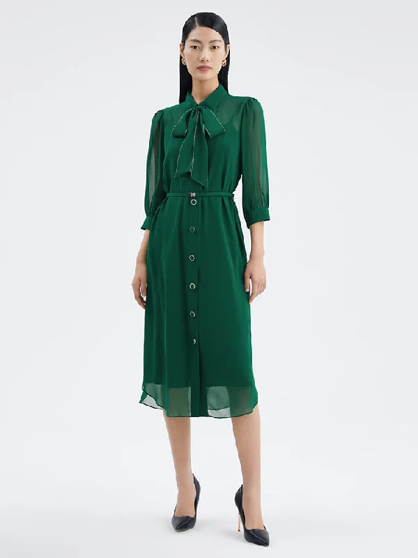 10 Momme Silk Midi Shirt Dress