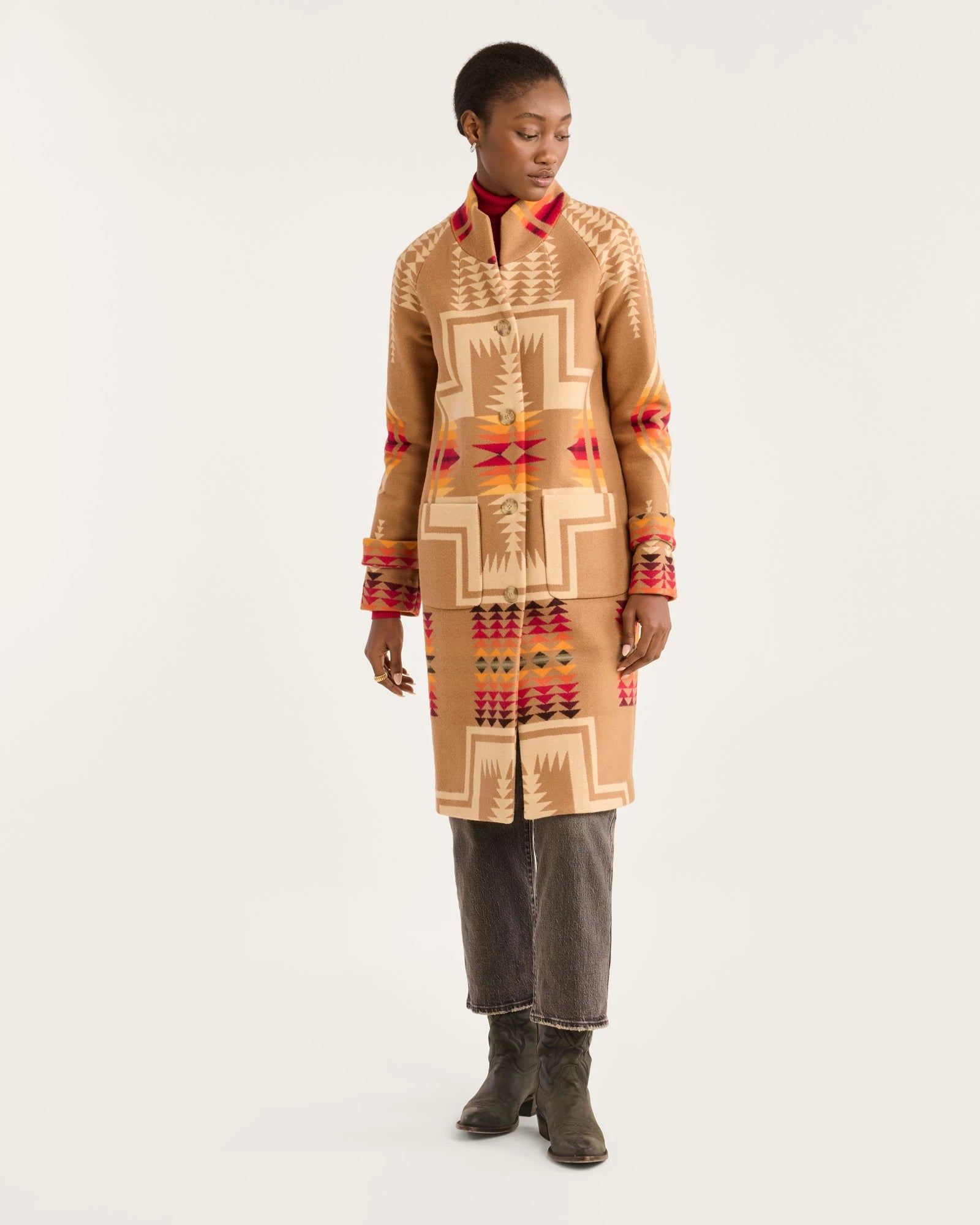 1930's Archive Coat<br>Tan Harding Jacquard