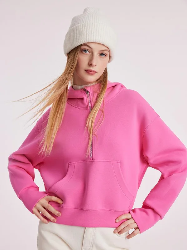 Air Layer Hoodie With Zippered Collar