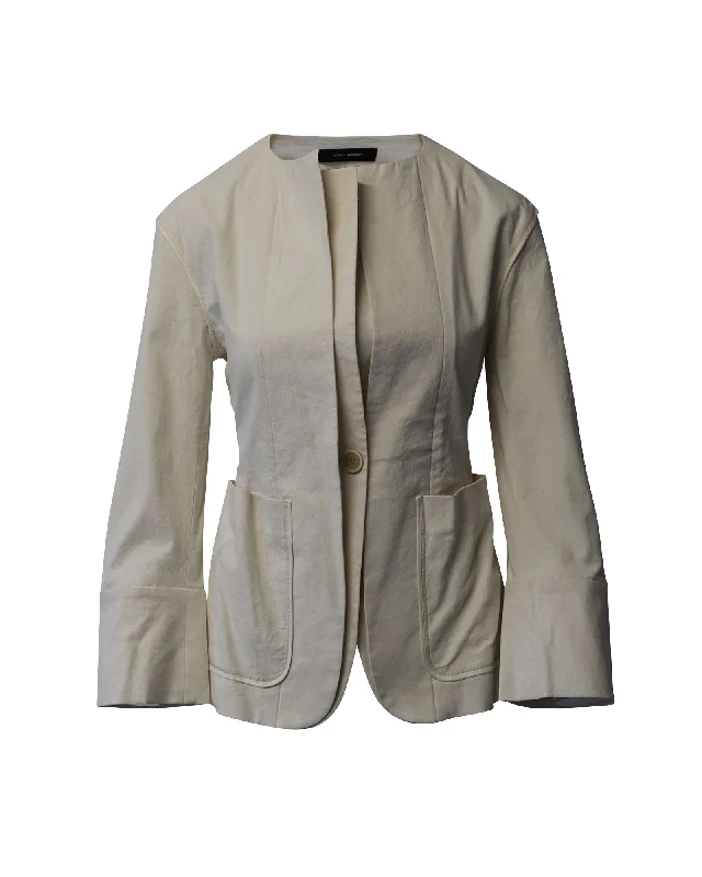 Isabel Marant Double Lapel Blazer in Ecru Cotton