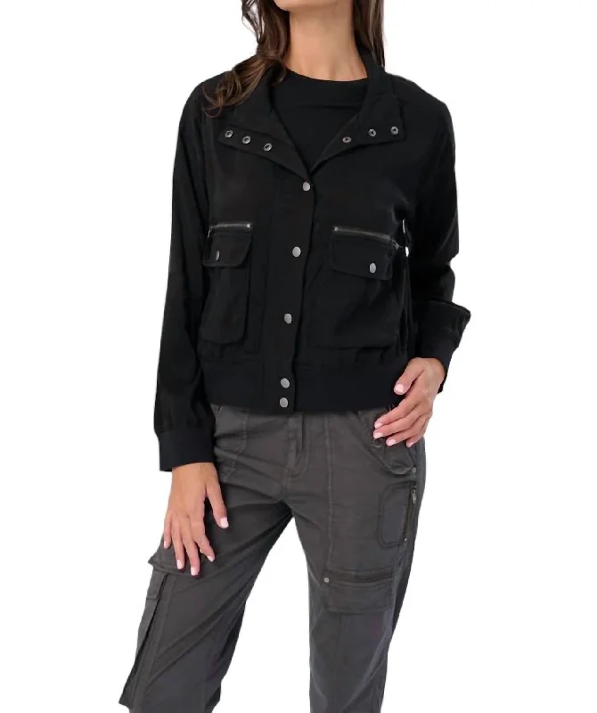 Samaria Stretch Cupro Jacket In Black