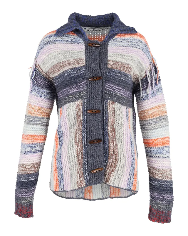 Acne Studios Karya Mouliné Striped Cardigan In Multicolor Wool