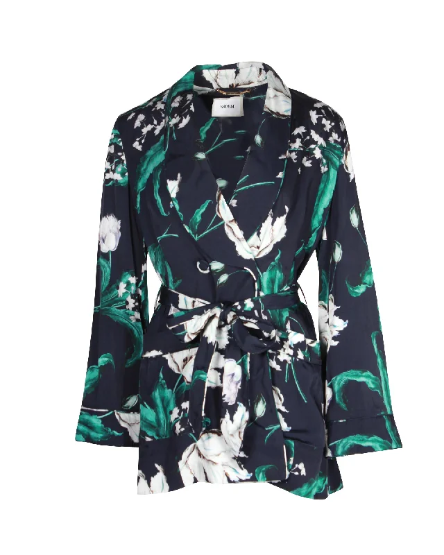 Erdem Evening Jacket In Floral Print Silk