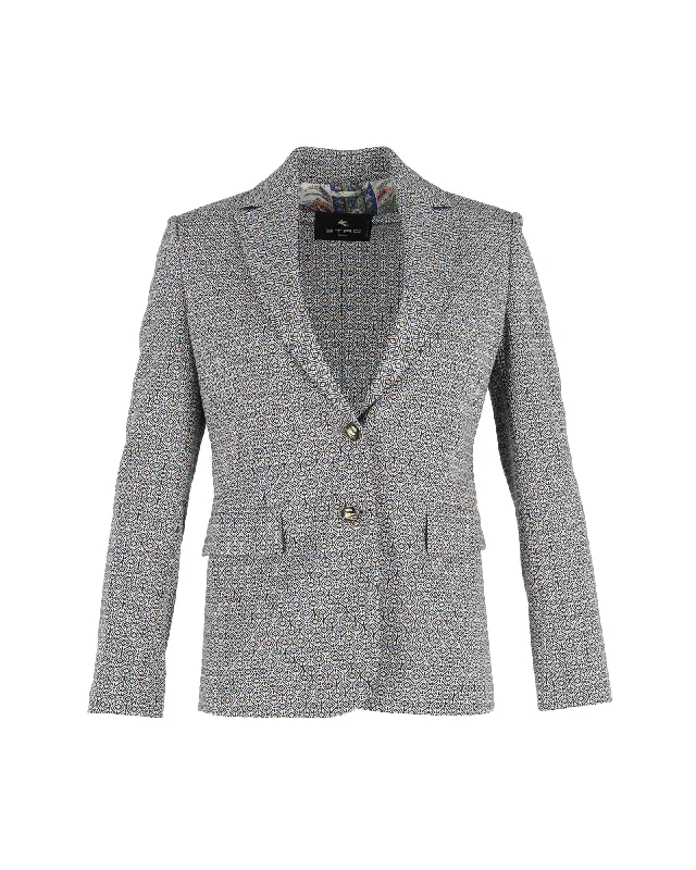 Etro Jacquard Blazer in Multicolor Polyester