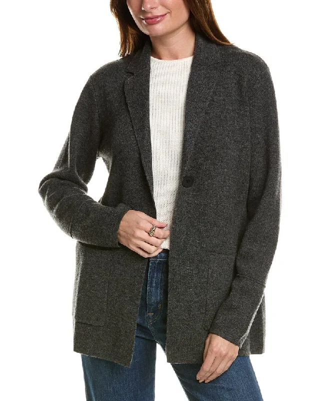 Forte Cashmere Double Knit Wool & Cashmere-Blend Blazer