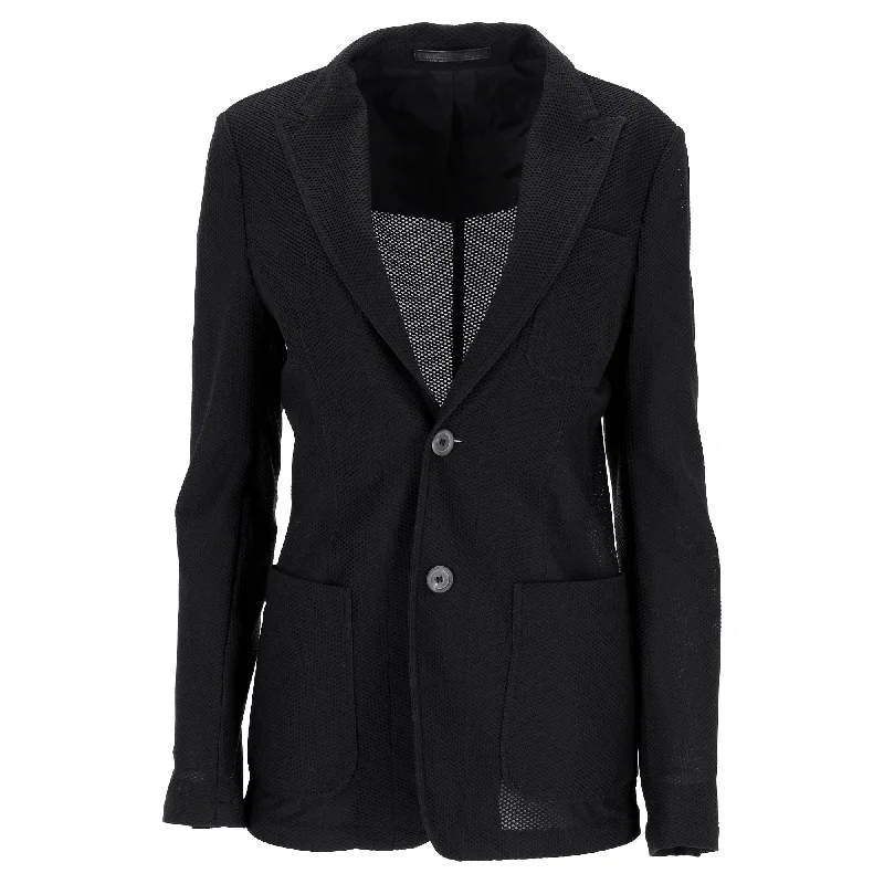 Giorgio Armani Mesh Back Blazer in Black Polyamide