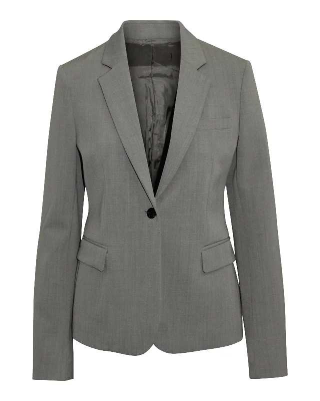 Joseph Single Breasted Blazer in Grey Wool