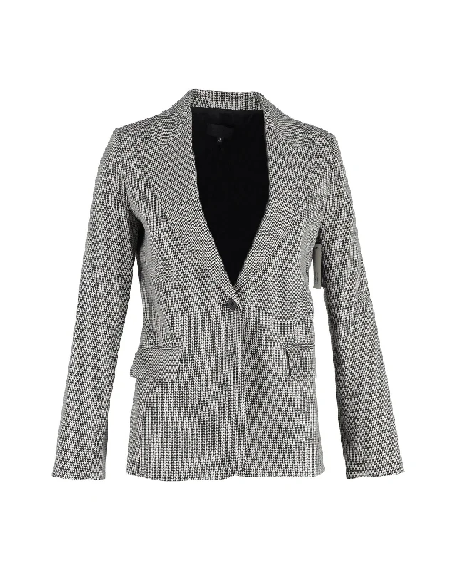 Nili Lotan Houndstooth Print Blazer in Multicolor Cotton