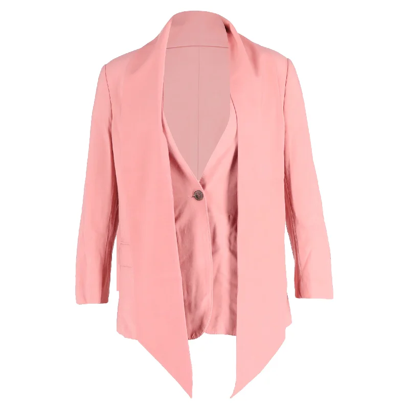 Salvatore Ferragamo Bow Detail Blazer in Pink Viscose