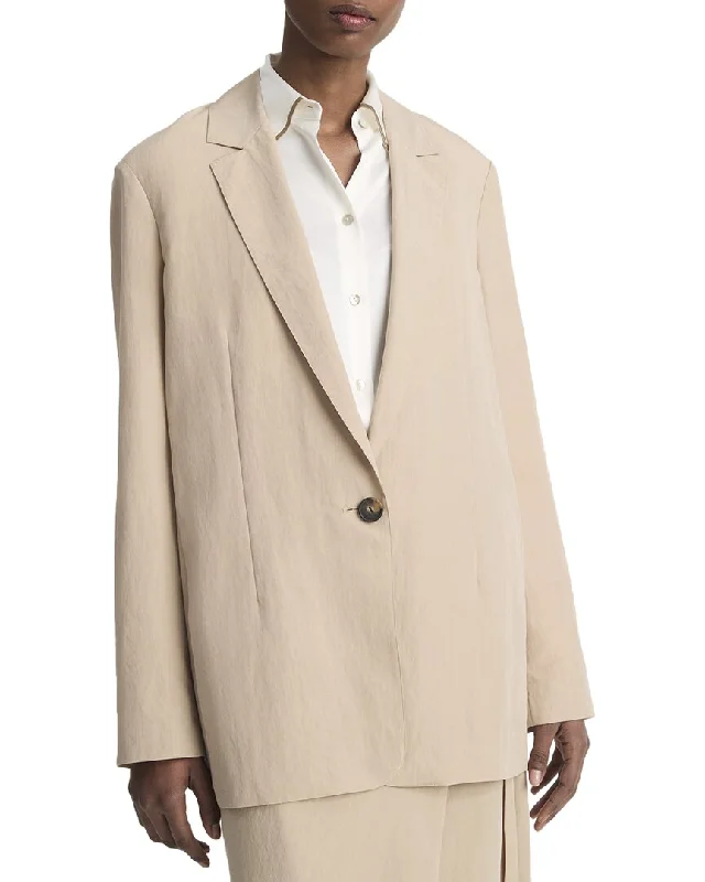 Vince Relaxed Textured Wool-Blend Blazer